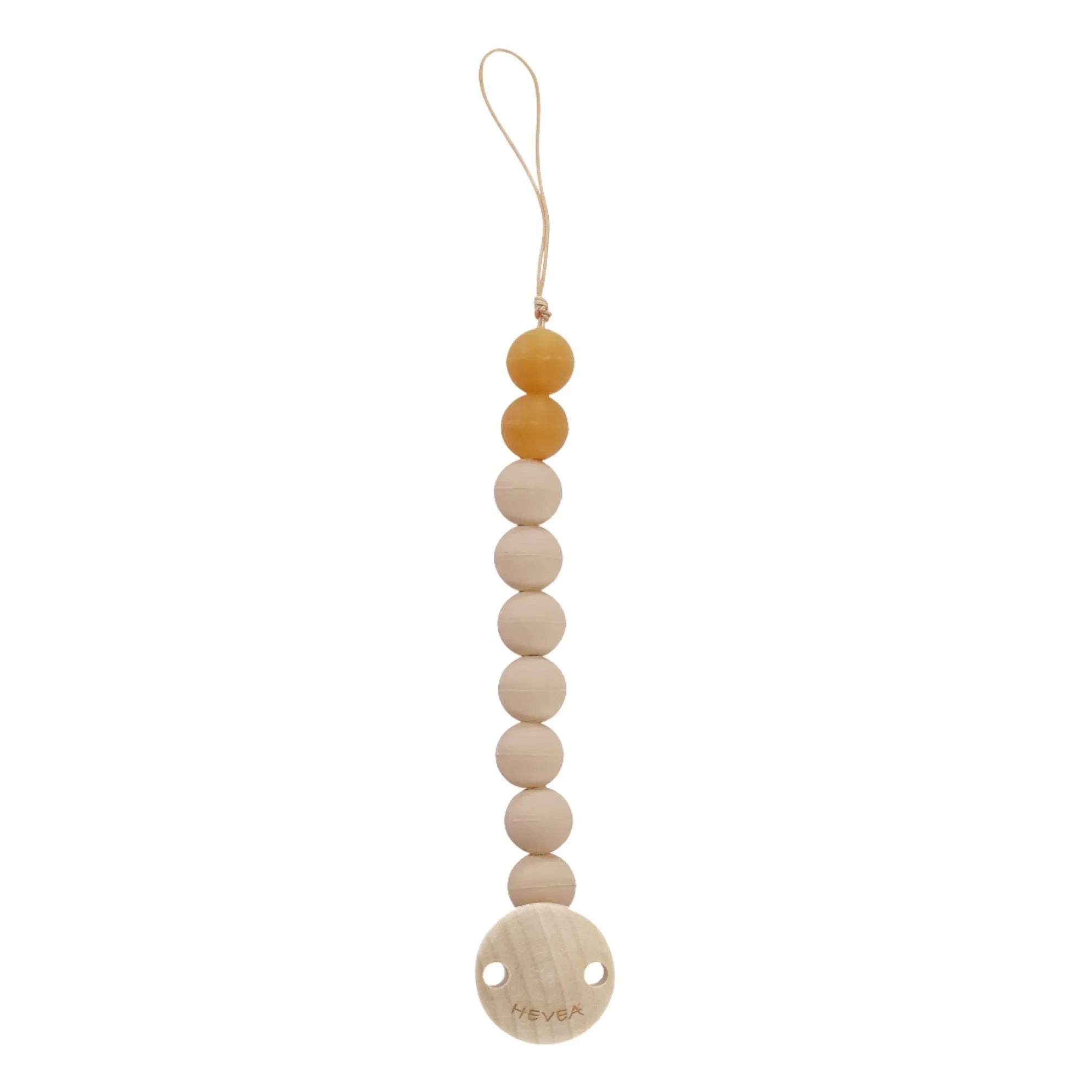 Hevea – Naturgummi und Gummibaum-Schnullerclip | Beige