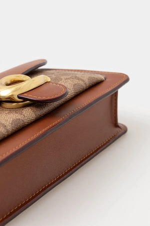 Coach Tabby Chain Clutch In Signature Canvas Deri Çanta