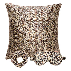 Emily's Pillow - Schlafset aus Maulbeerseide mit Leopardenmuster