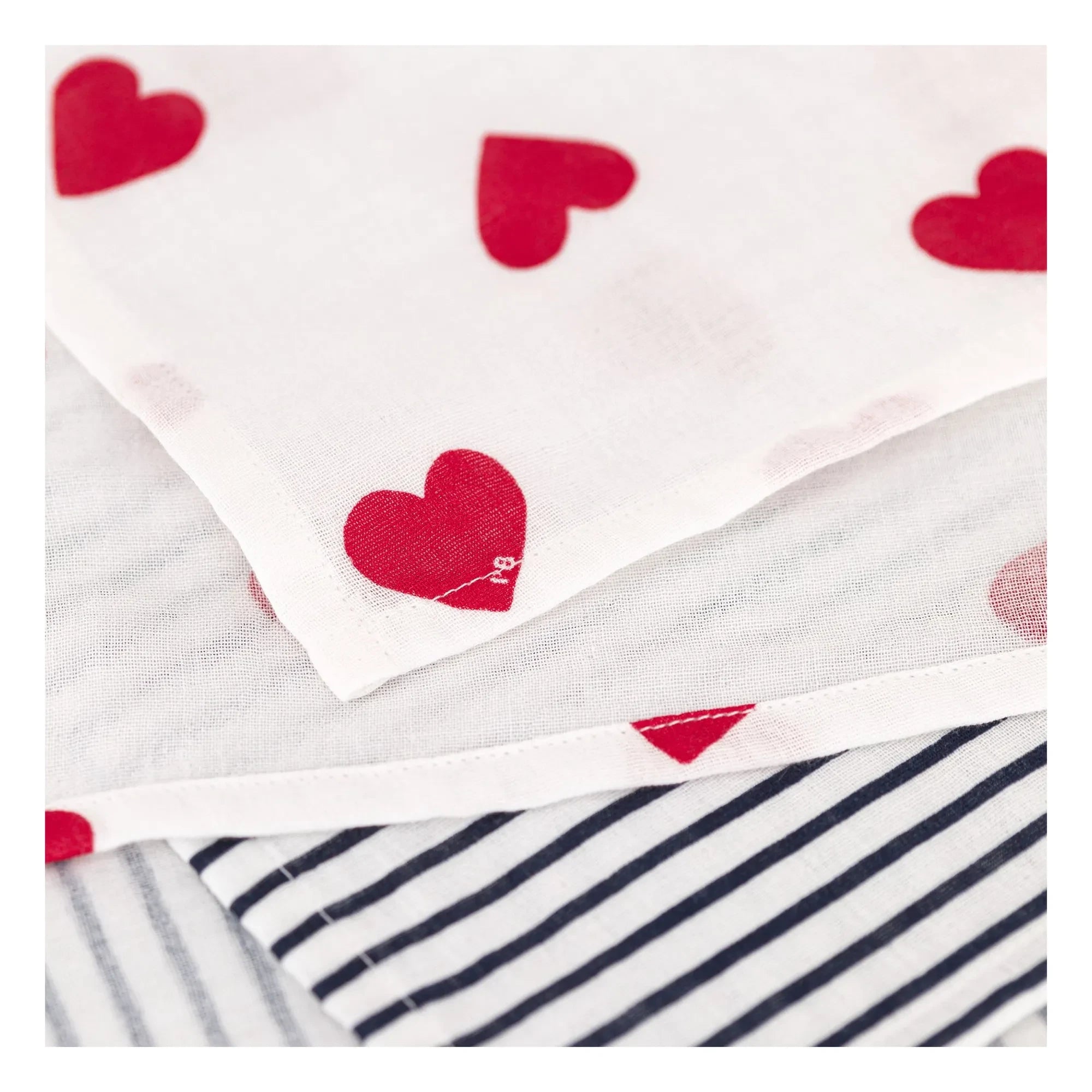 Petit Bateau – Batch 2 Wickelunterlage mit Herzmuster | Weiß
