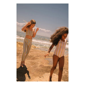 We Are Kids - Hailey Gestreifter Badeanzug | Hellrosa