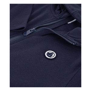 Petit Bateau - Kapuzenpullover mit Reißverschluss | Marineblau