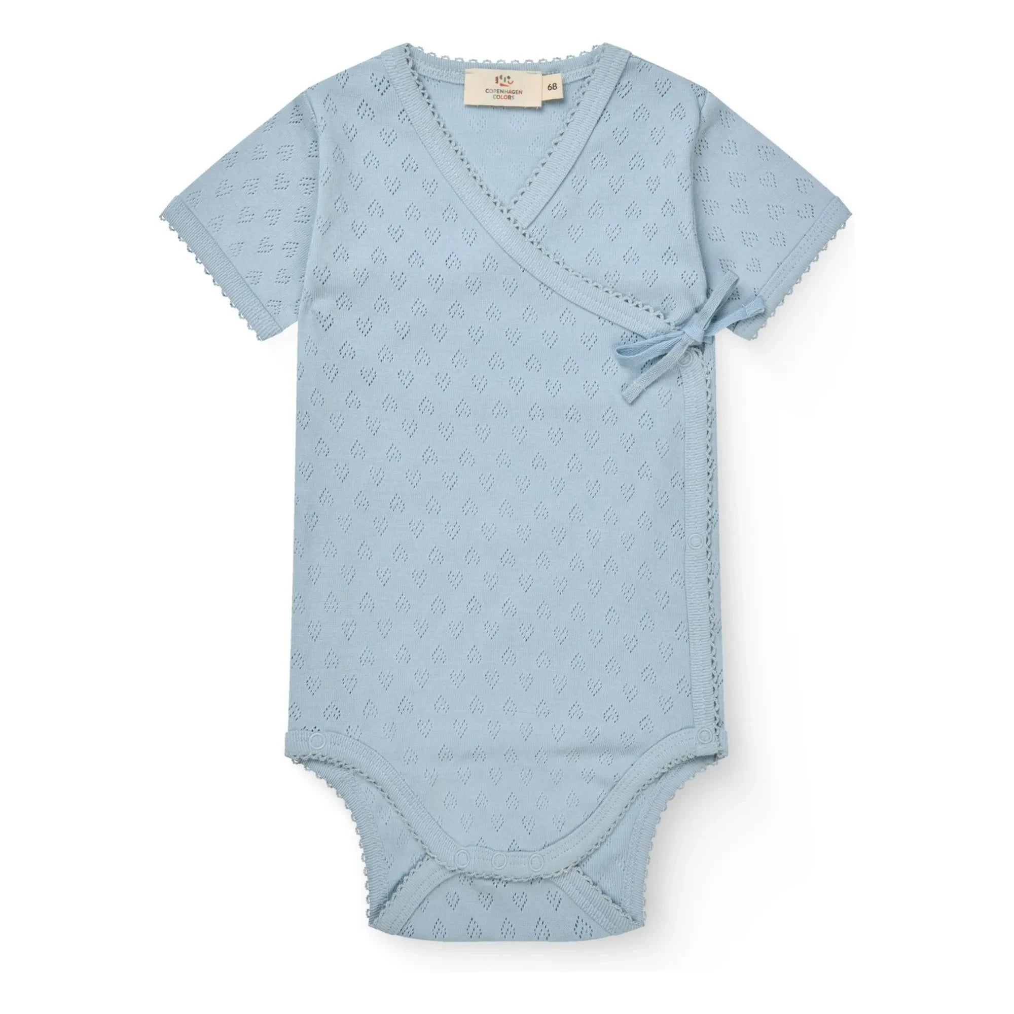 Copenhagen Colors - Bio-Baumwoll Pointelle Wickelbody | Hellblau