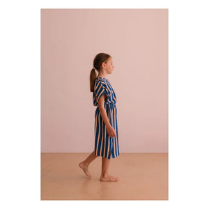 We Are Kids – April Gestreiftes Kleid aus Bio-Baumwolle | Blau