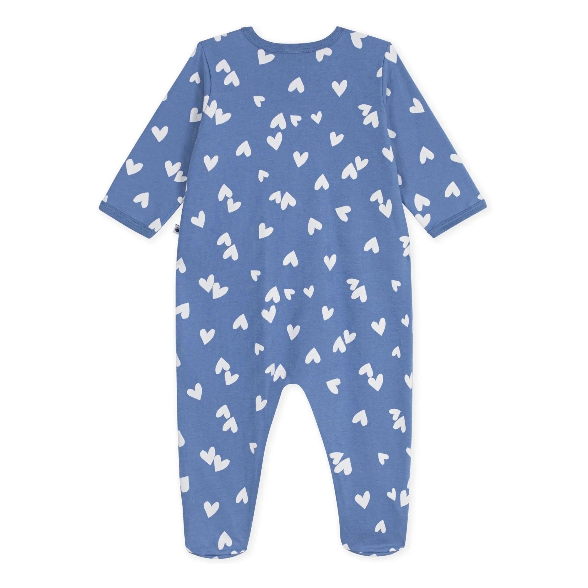 Petit Bateau - Dors Bien Cœurs organik pamuklu polar pijama | Mavi