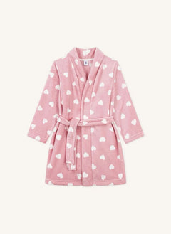 Petit Bateau - Morgenmantel mit Herzmuster | Rosa