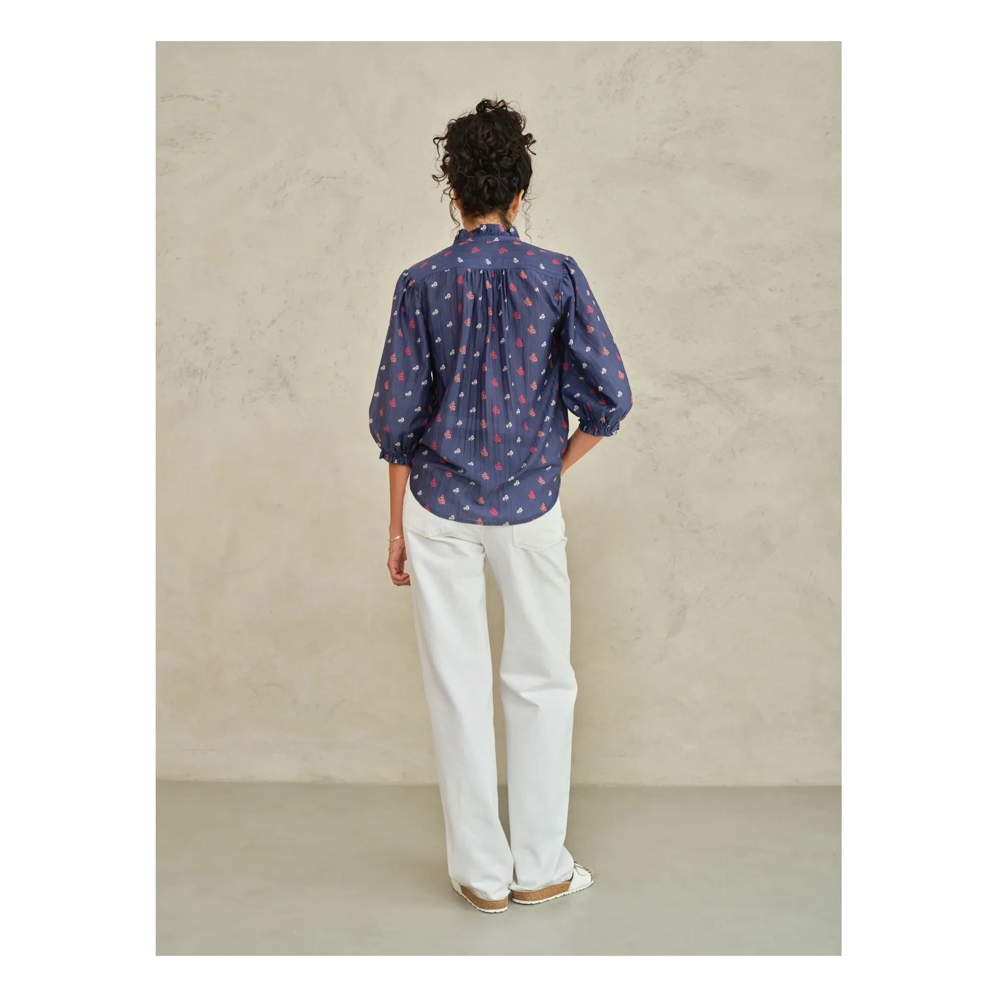 M.A.B.E. - Auden Baumwollbluse | Marineblau