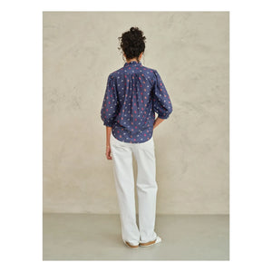 M.A.B.E. - Auden Baumwollbluse | Marineblau