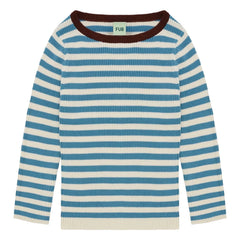 FUB - Dünner Bio-Baumwoll-Rippstrickpullover | Azurblau