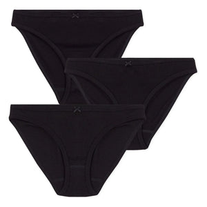Petit Bateau – Packung mit 3 Slips aus Bio-Baumwolle | Schwarz