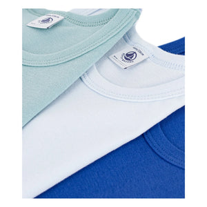 Petit Bateau - 3'lü Organik Pamuklu Atlet Seti | Mavi