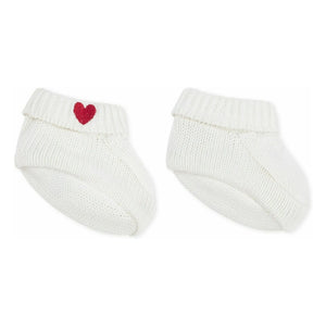 Petit Bateau - Pantoffeln aus Bio-Baumwolle mit Herzmuster | Weiß