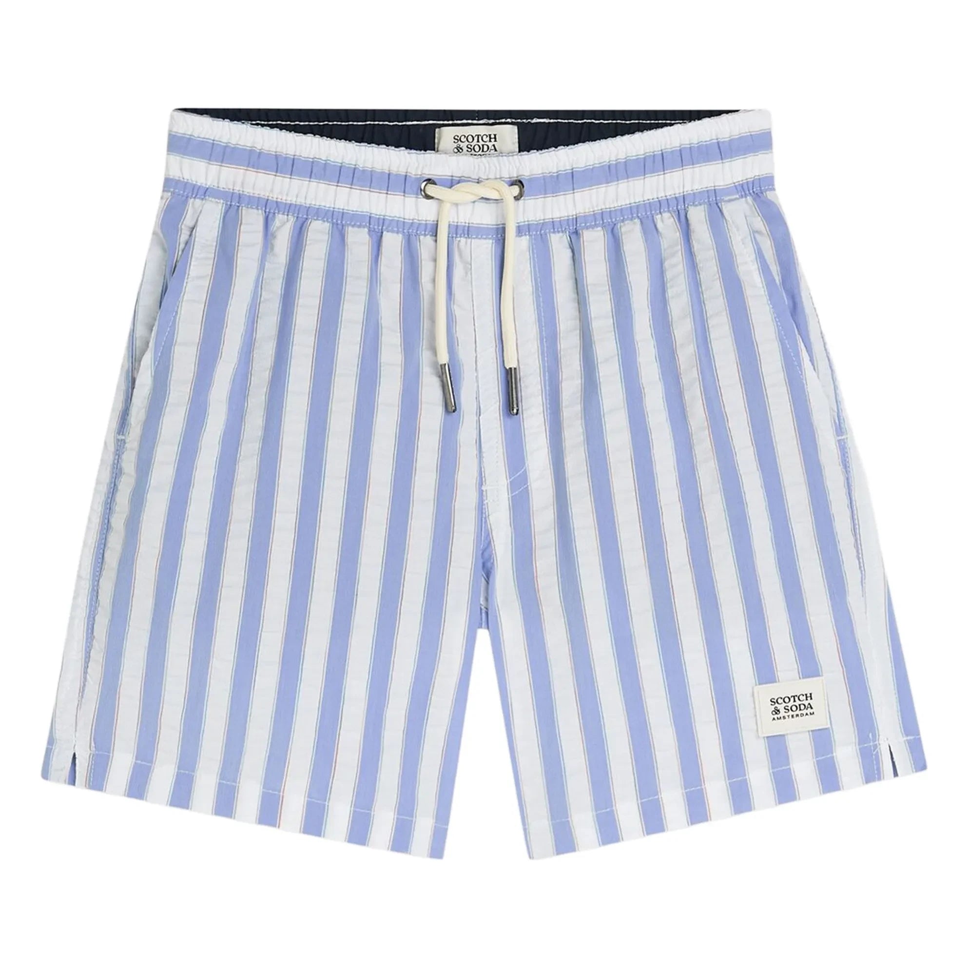 Scotch & Soda - Gestreifte Badeshorts | Hellblau