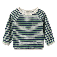 Cozmo - Fenix Gestreiftes Handtuch-T-Shirt | Marineblau