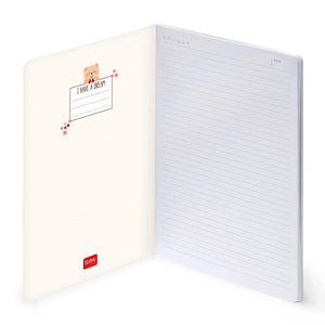Legami - Resimli Sert Kapaklı Çizgili B5 Defter - Oyuncak Ayı