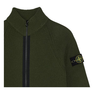 Stone Island - Weste mit Reißverschluss und Woll-Logo | Khaki