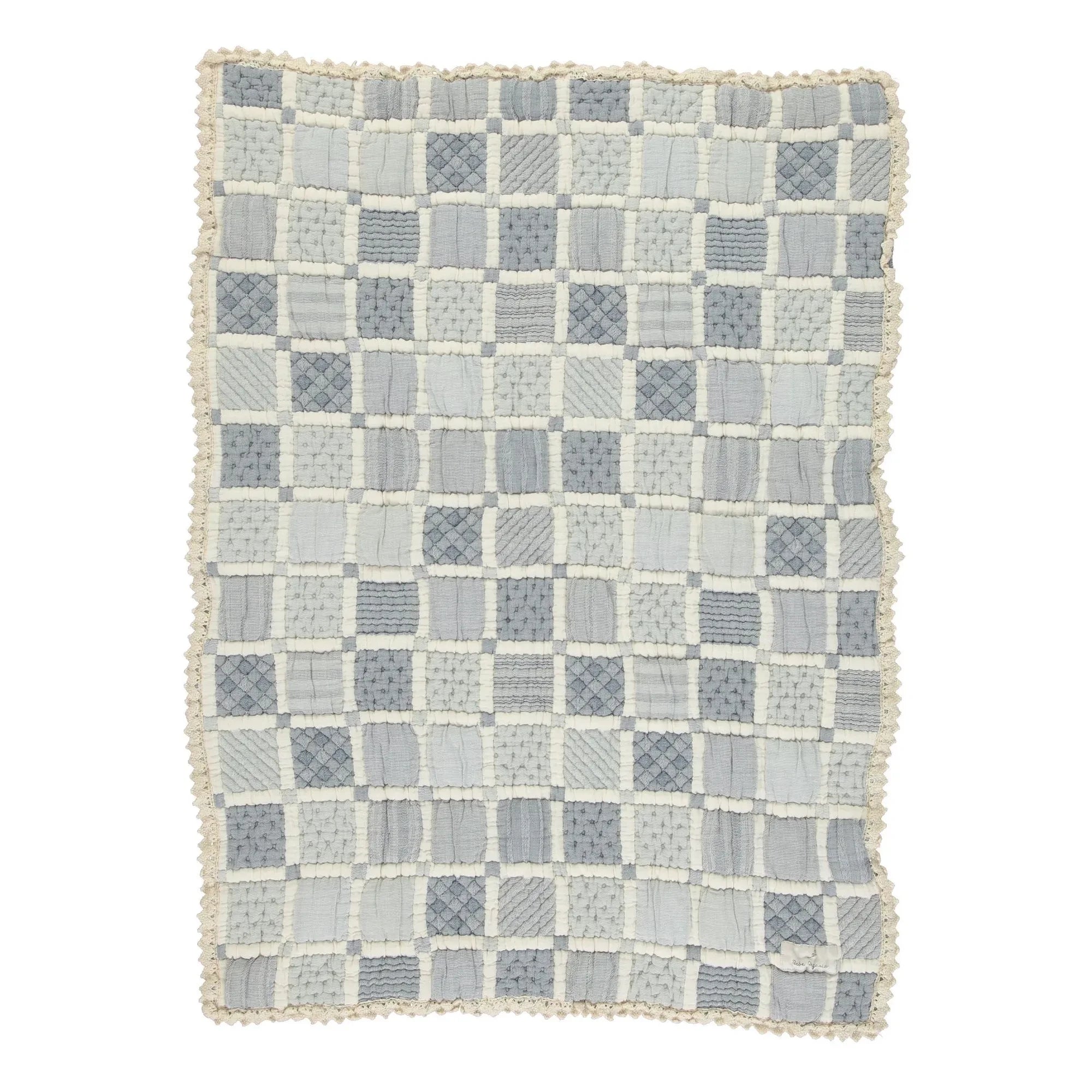 Bebe Organic - Mai Bio-Baumwoll-Patchworkdecke | Blau