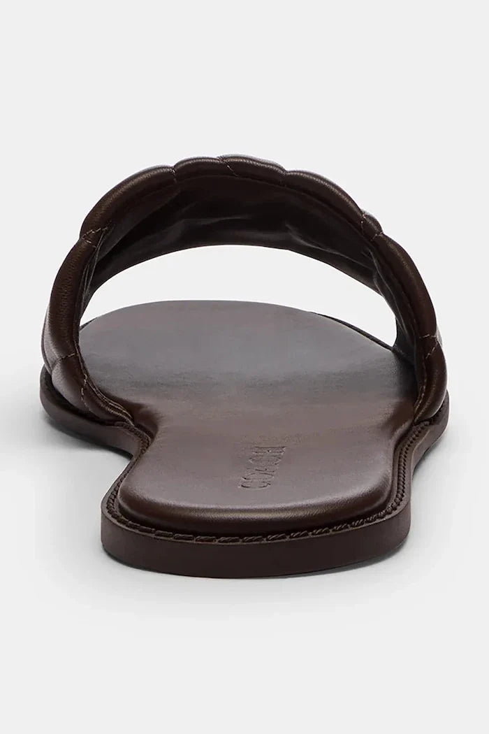 Coach Holly Quilted Leather Sandal kadın deri düz taban terlik