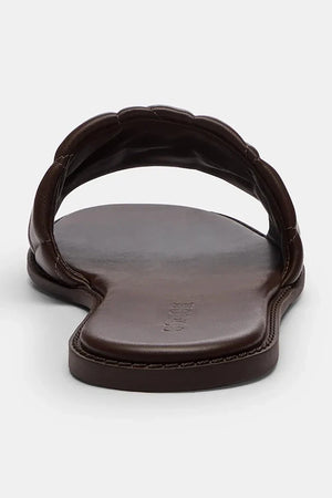 Coach Holly Quilted Leather Sandal kadın deri düz taban terlik