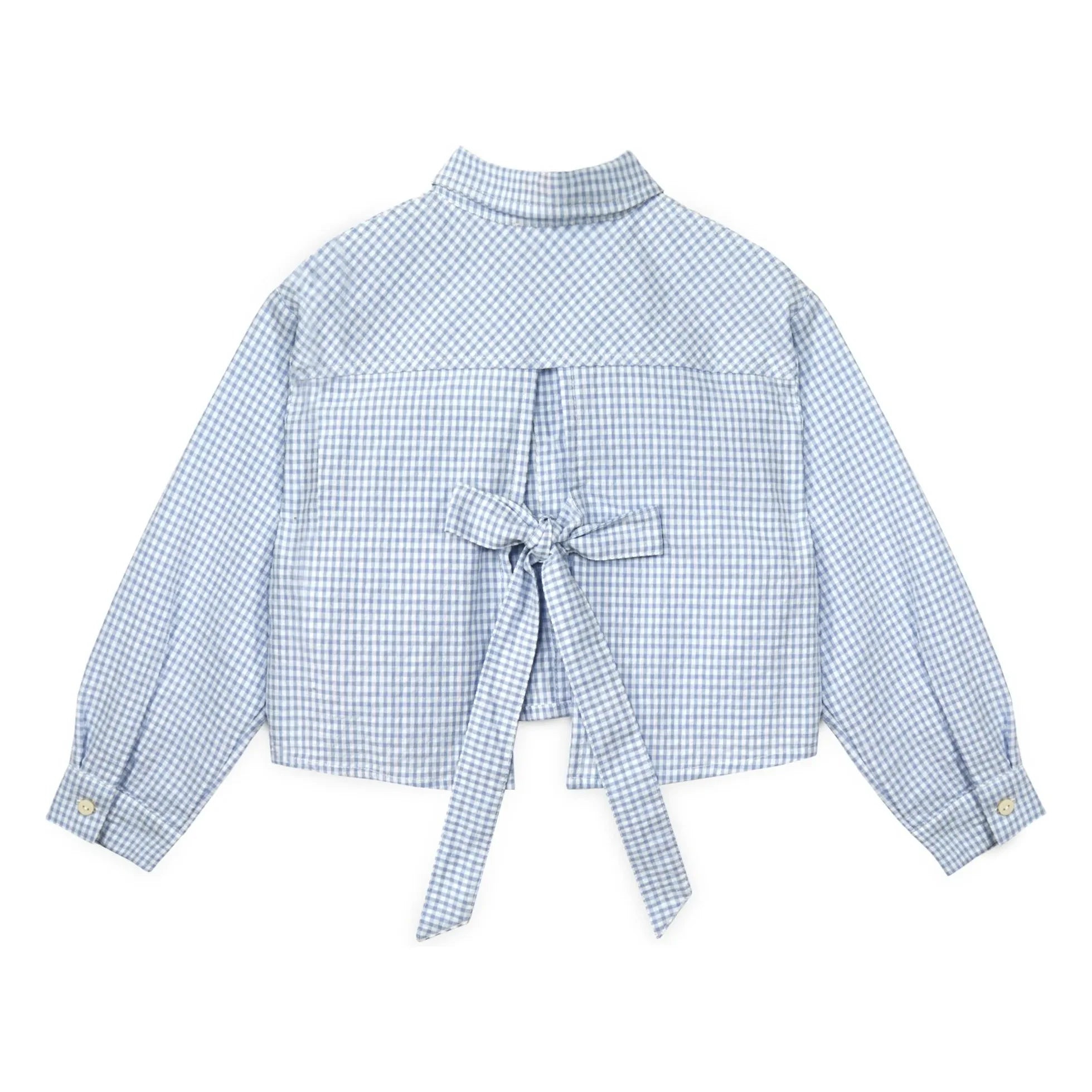 Mipounet - Sylvie Gestreifte Bluse mit Schleife | Hellblau