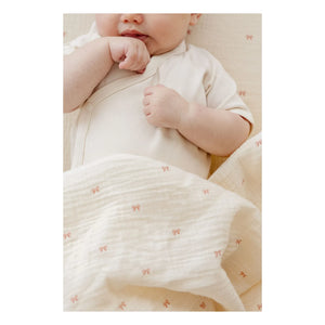 Soft Spot - Bio-Baumwoll-Spannbettlaken mit Rippstruktur | Ecru