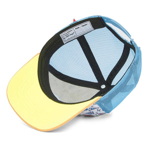 Hello Hossy - Baseball-Trucker-Kappe mit gebogenem Schirm Game Recycelte Fasern | Hellblau