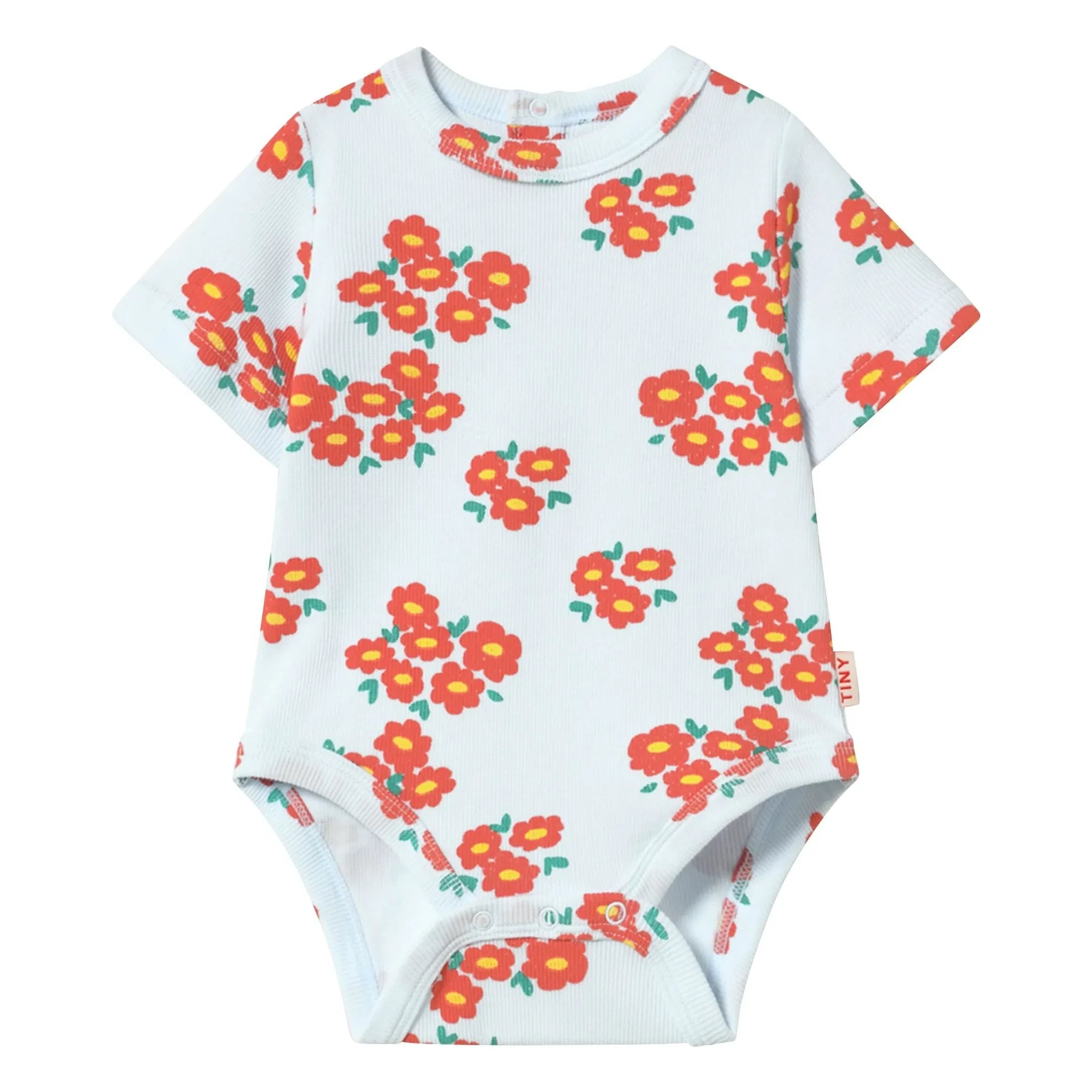Tinycottons - Body aus Bio-Baumwolle mit Blumenmuster | Hellblau