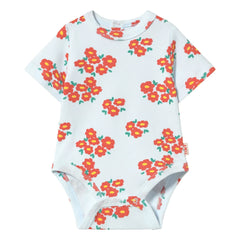 Tinycottons - Body aus Bio-Baumwolle mit Blumenmuster | Hellblau