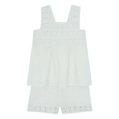 Bonton - Nouki Set aus Baumwoll-Musselin-Trägerhemd und Shorts | Ecru
