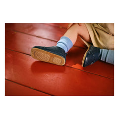 Melton - Leder Hausschuhe | Marineblau