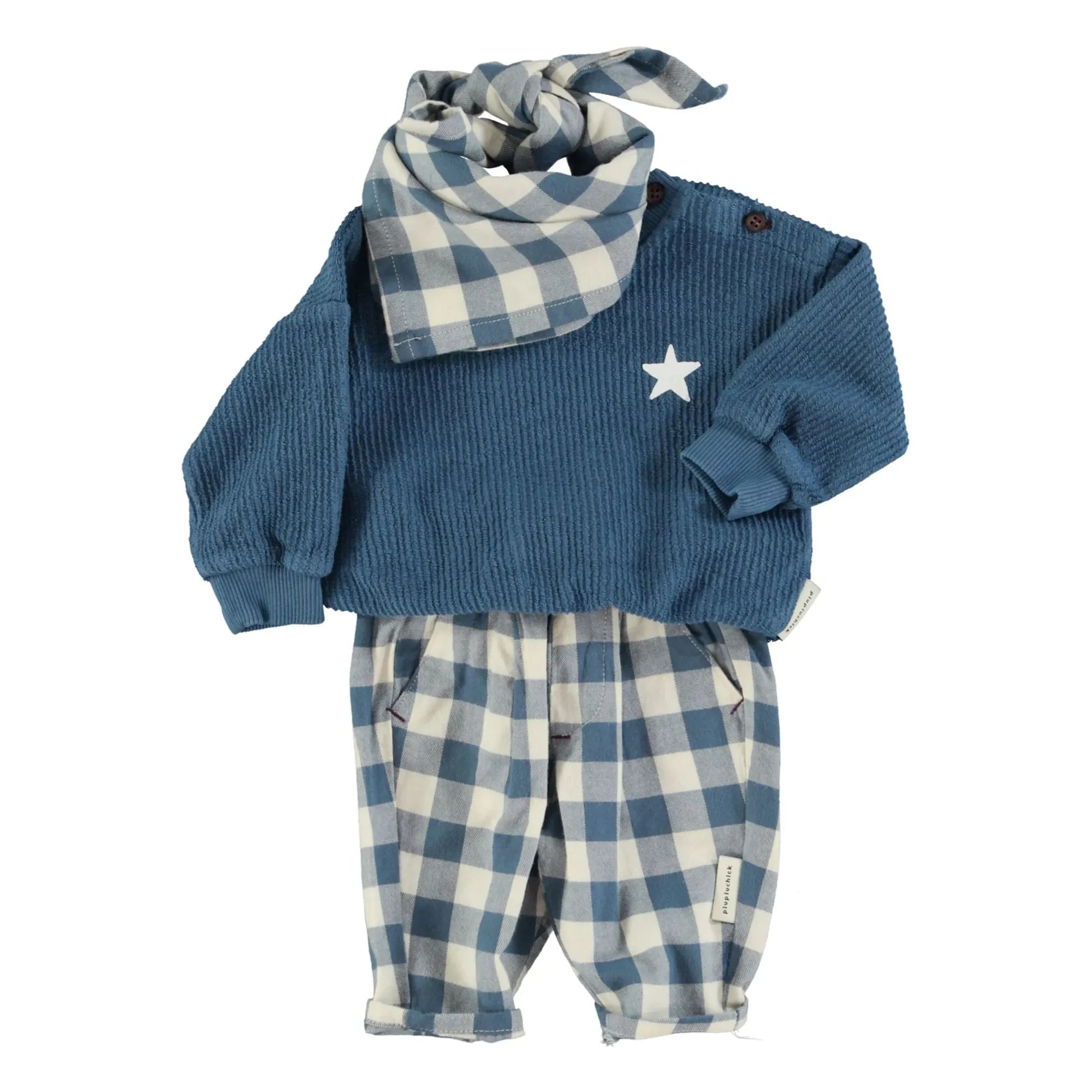 Piupiuchick - Bio-Baumwoll-Carreaux-Hose | Blau