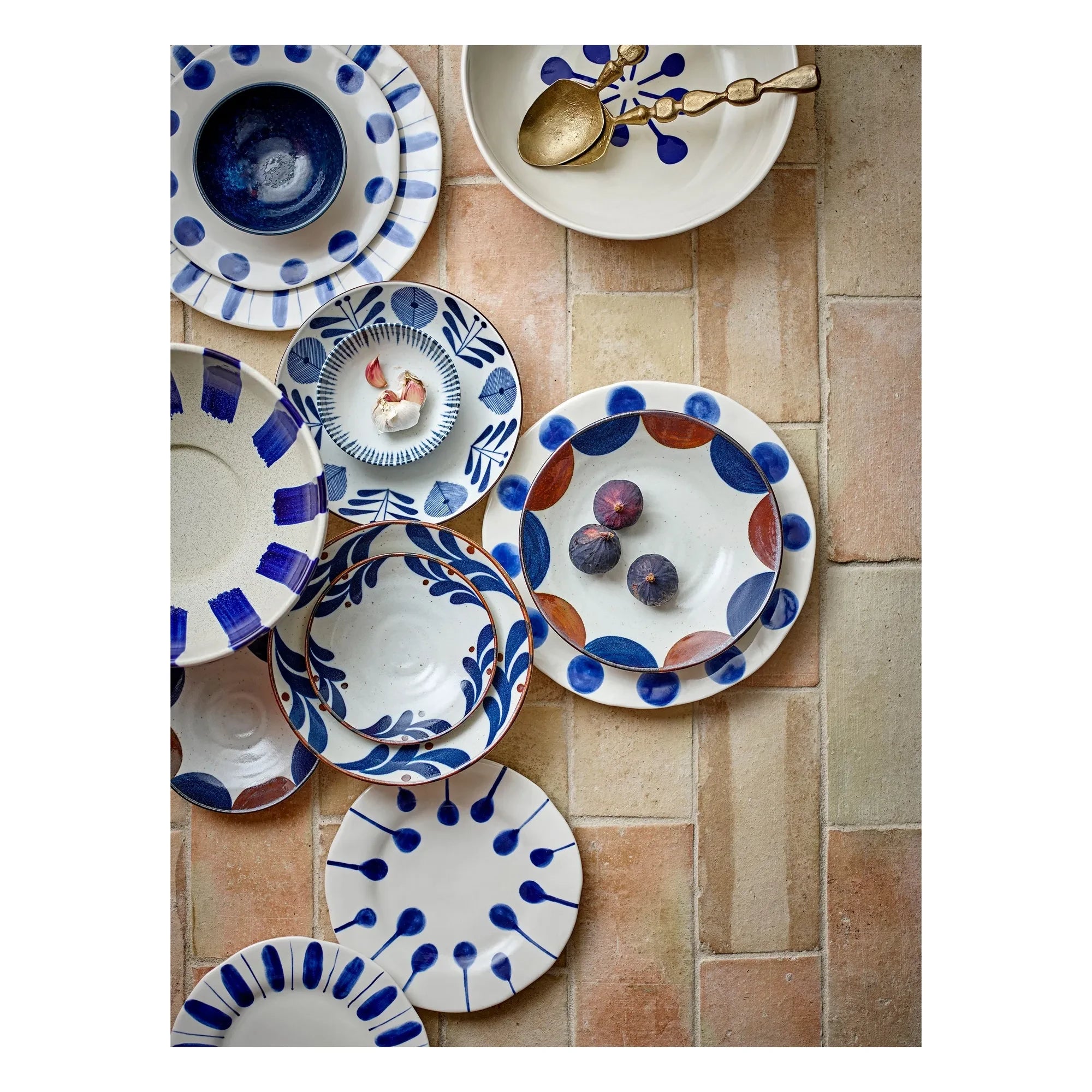 Bloomingville - Linora tatlı tabakları - 3'lü Set | Mavi