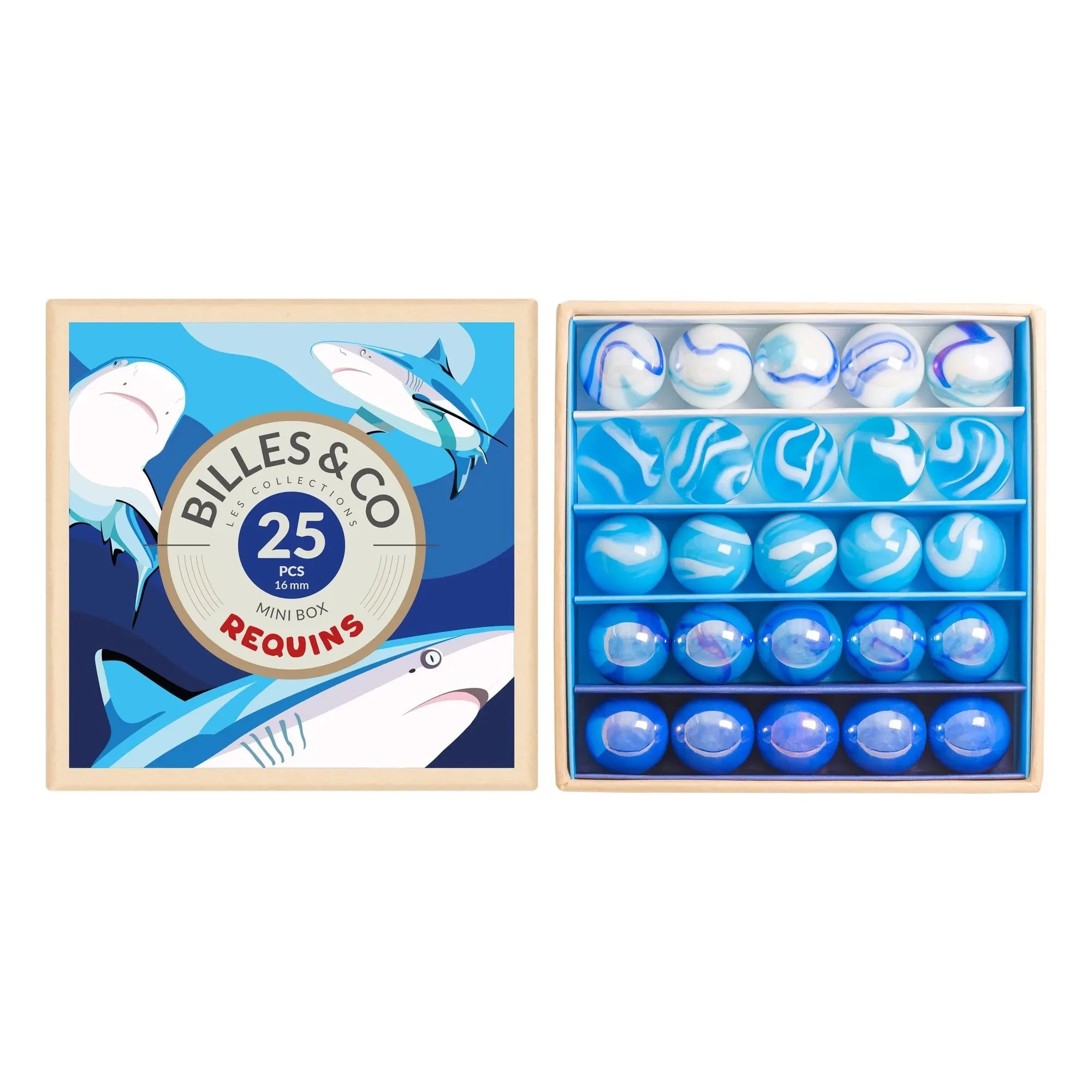 Billes & Co - 25er Shark Murmelset | Blau