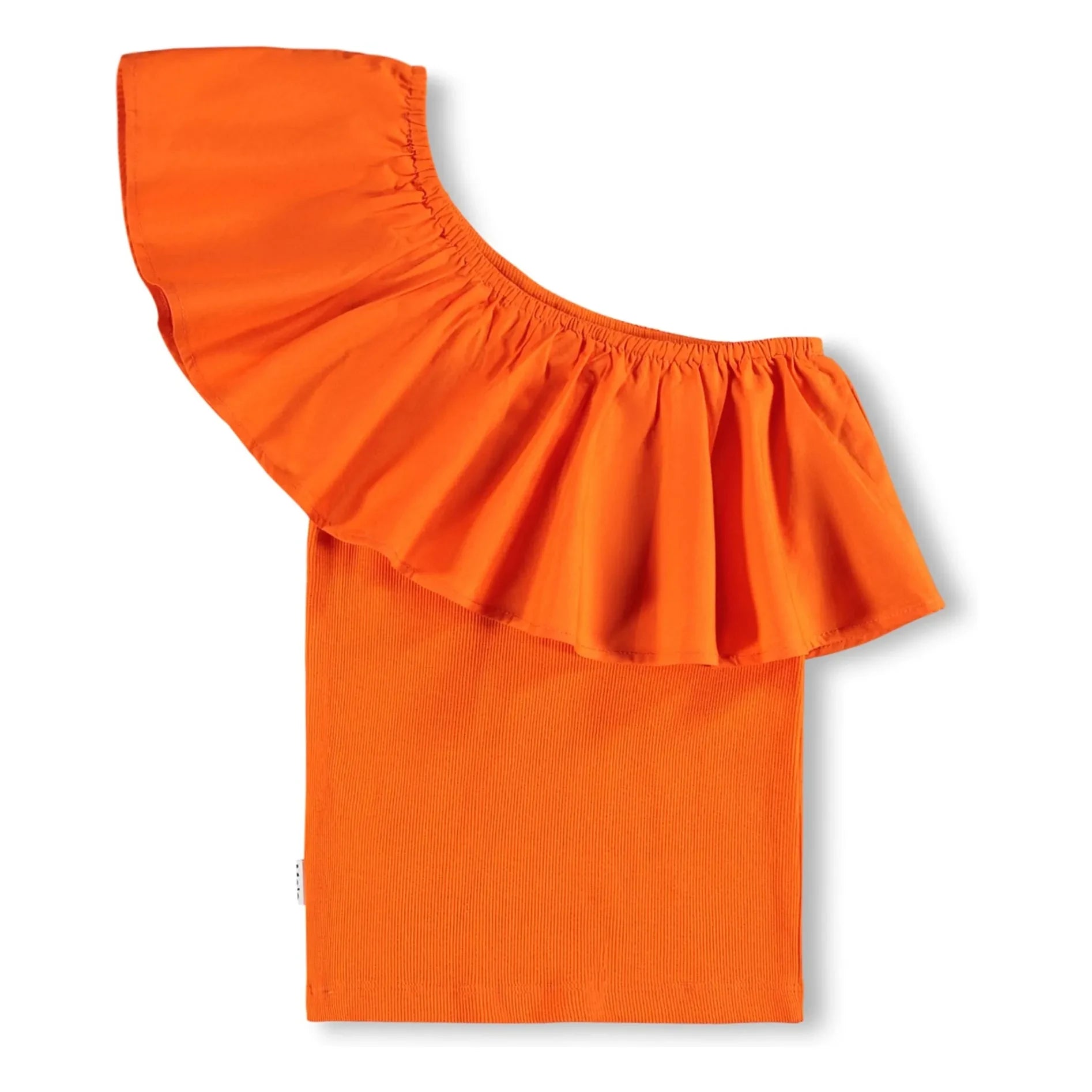 Molo - Rebecca Top Asymmetrische Rüschen Bio-Baumwolle | Orange