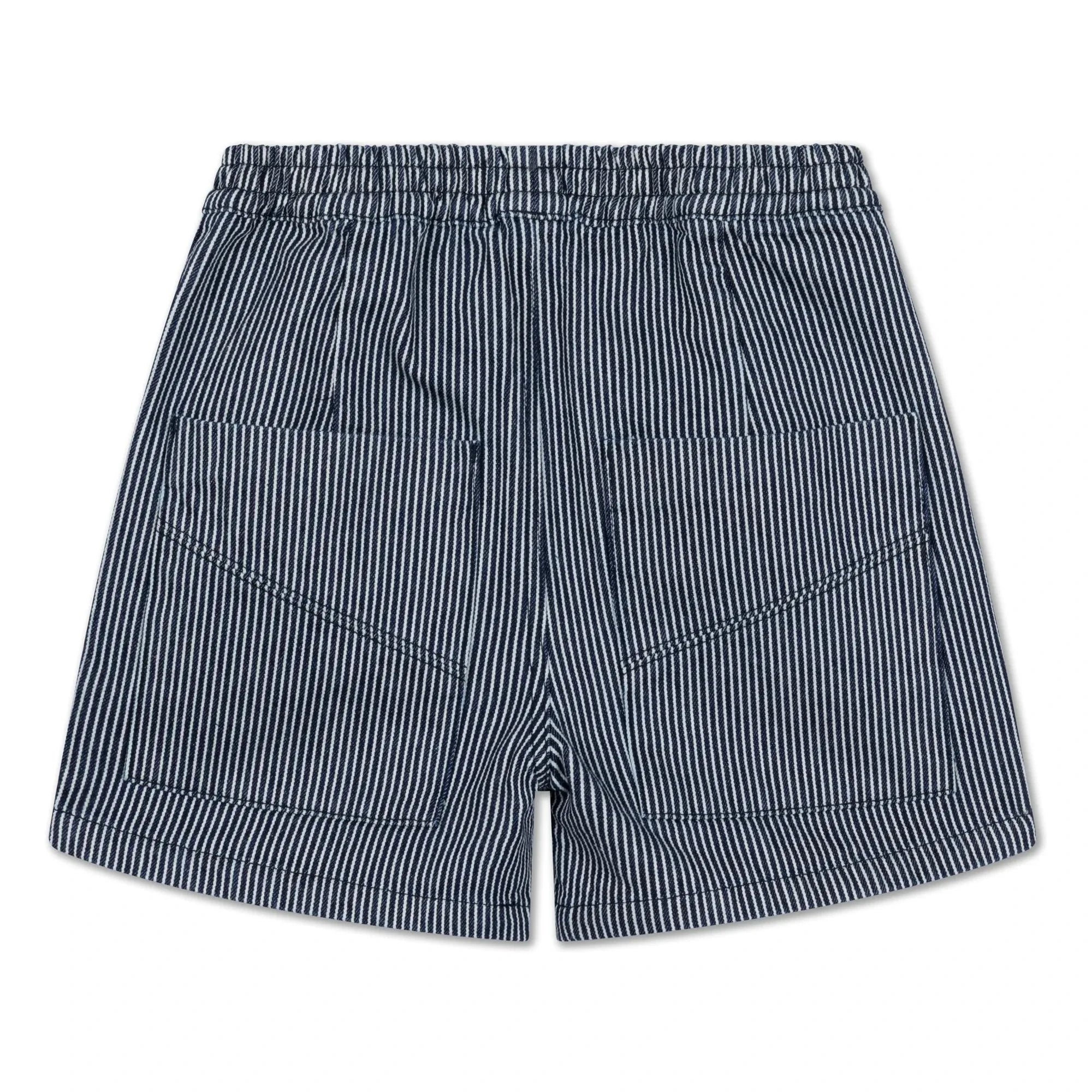 Repose AMS - Gestreifte Shorts aus Bio-Baumwolle mit elastischem Bund | Blau