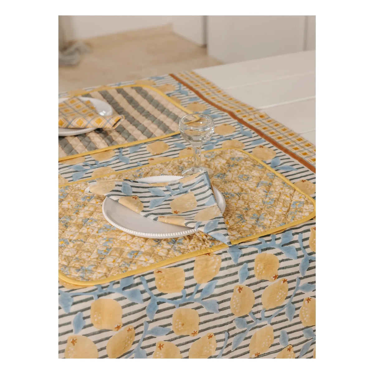 Le Monde Sauvage - Sizilien-Servietten - 8er-Set | Gelb