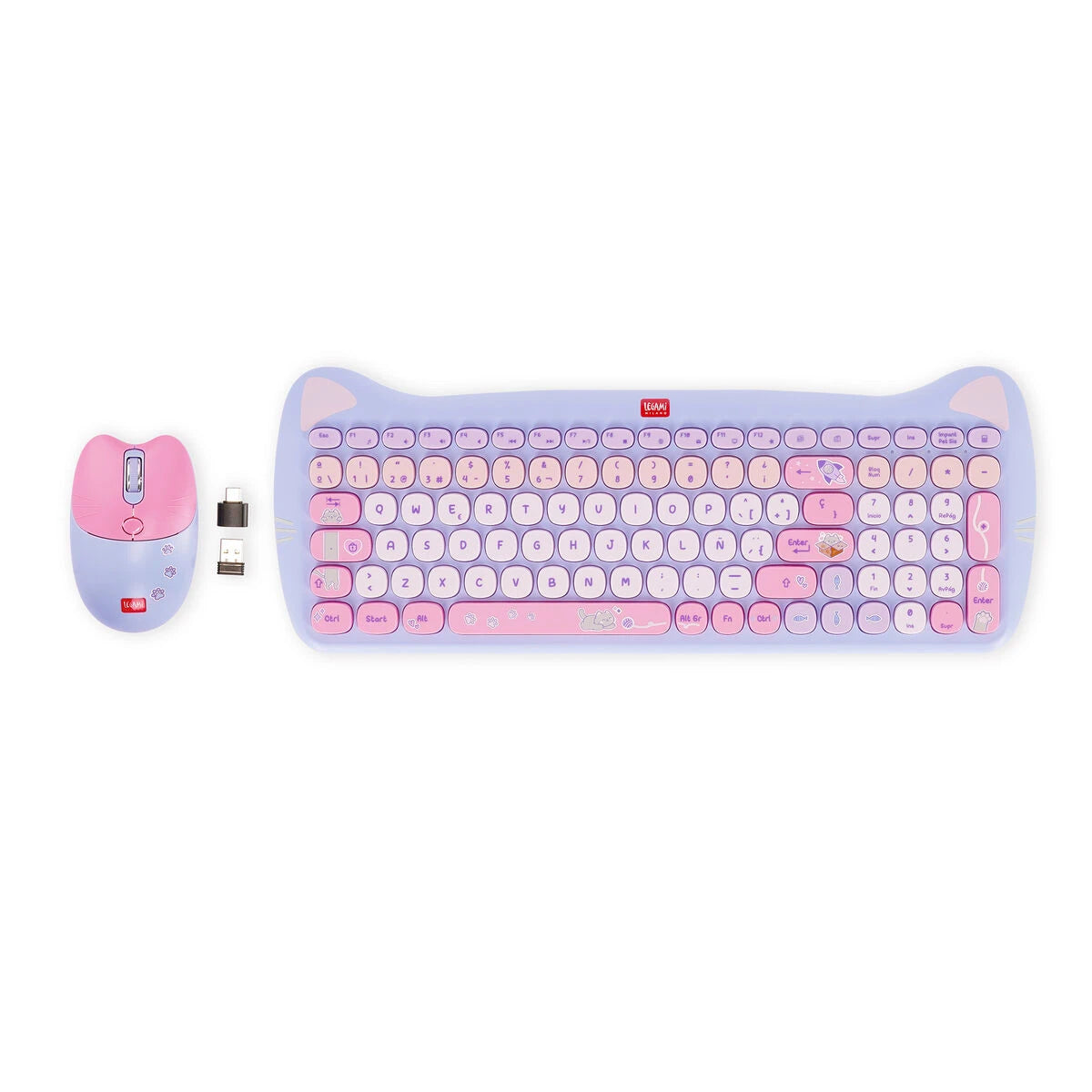 Legami - Kabelloses Maus- und Tastatur-Set - Meow
