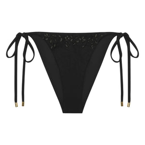 Peony - Memoir Bestickter Unterteil aus recycelter Jersey-Faser | Schwarz