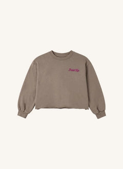 Smallable Kid - Plum Pocket Kiss Organische Baumwoll-Sweatshirt | Eisbraun