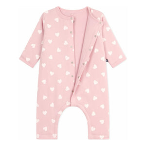 Petit Bateau - Baumwoll-gefütterter Herzen-Overall | Hellrosa