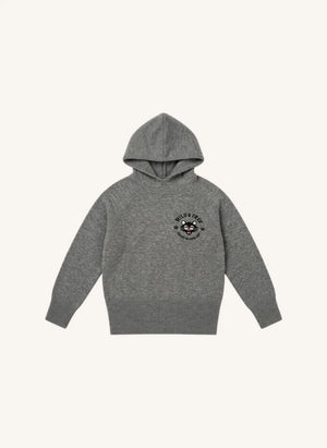 Finger in der Nase - Sofia Schwarze Katze Merinowolle Pullover | Grau Melange