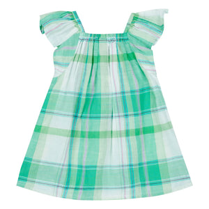 Bonton - Louise Kariertes Gerafftes Kleid | Grün