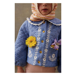 Louise Misha - Jouliana Chambray-Mantel aus Bio-Baumwolle | Blau