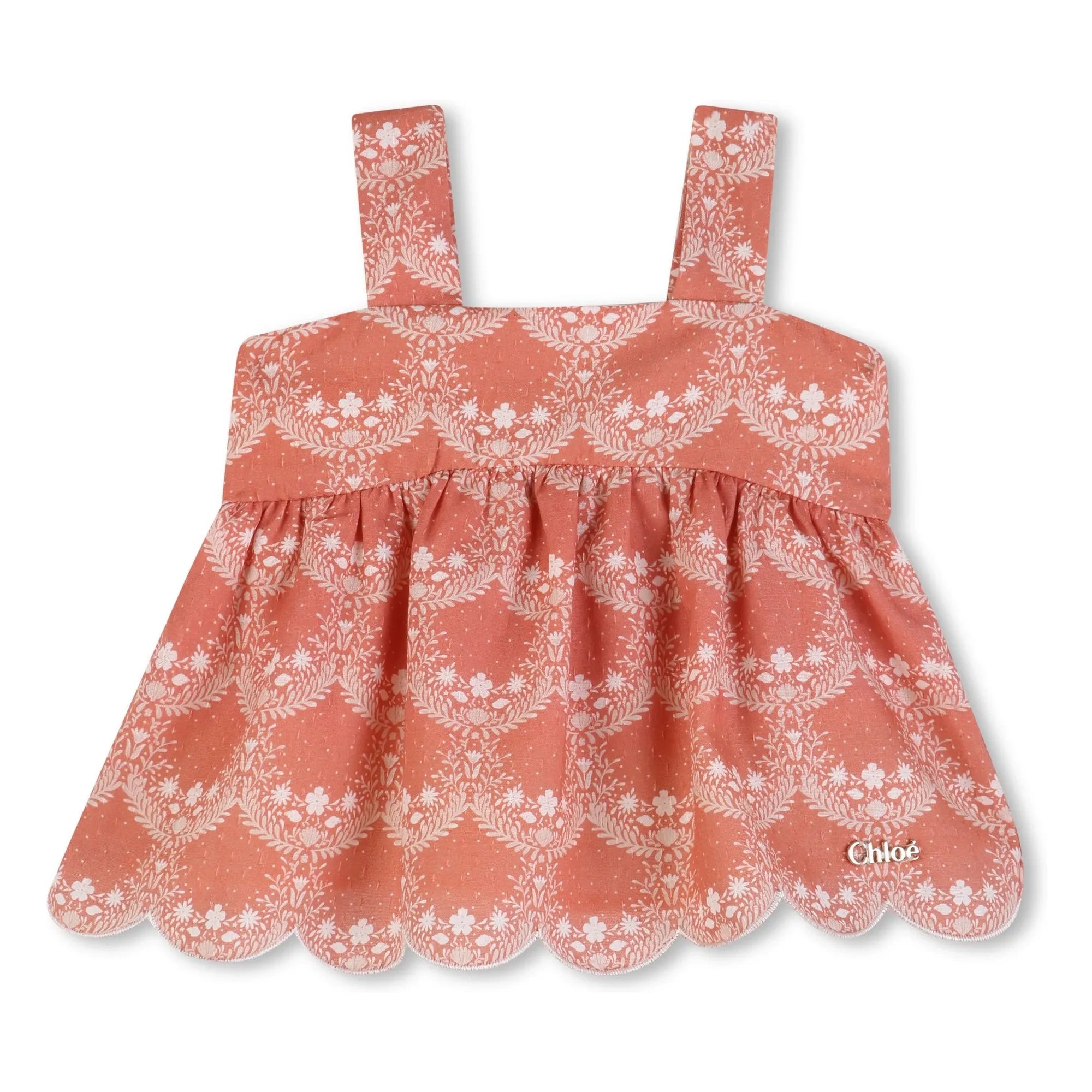 Chloé - Bio-Baumwoll-Oberteil und Bloomer-Set | Pfirsich