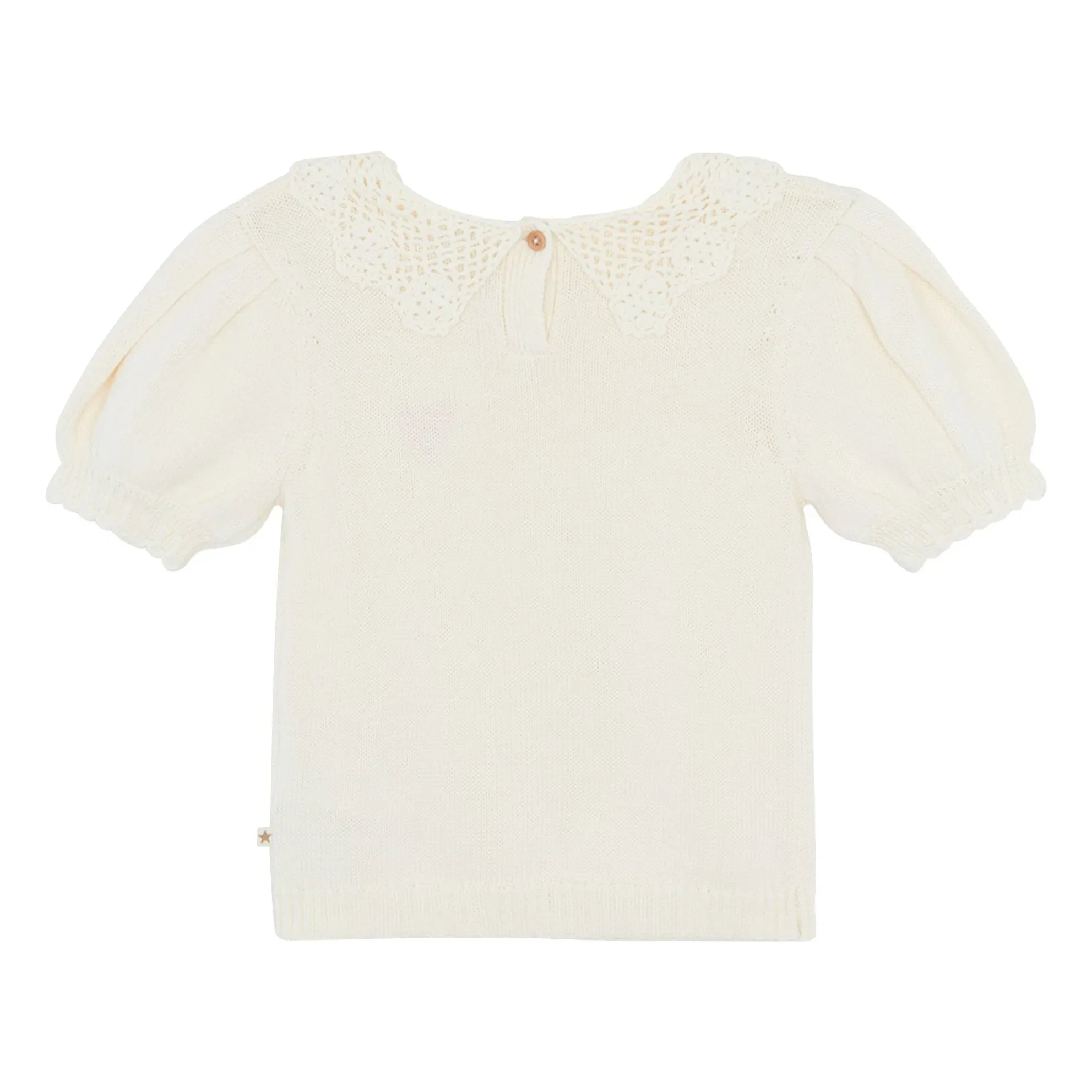 Bonton - Niko Kurzärmliger Pullover mit Claudine-Kragen | Ecru