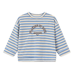 Fliink - Alvin gestreiftes Bio-Baumwoll-Sweatshirt | Hellblau