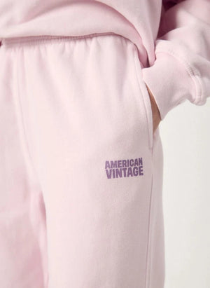 American Vintage - Plizzy Baumwoll Jogginghose | Puderrosa