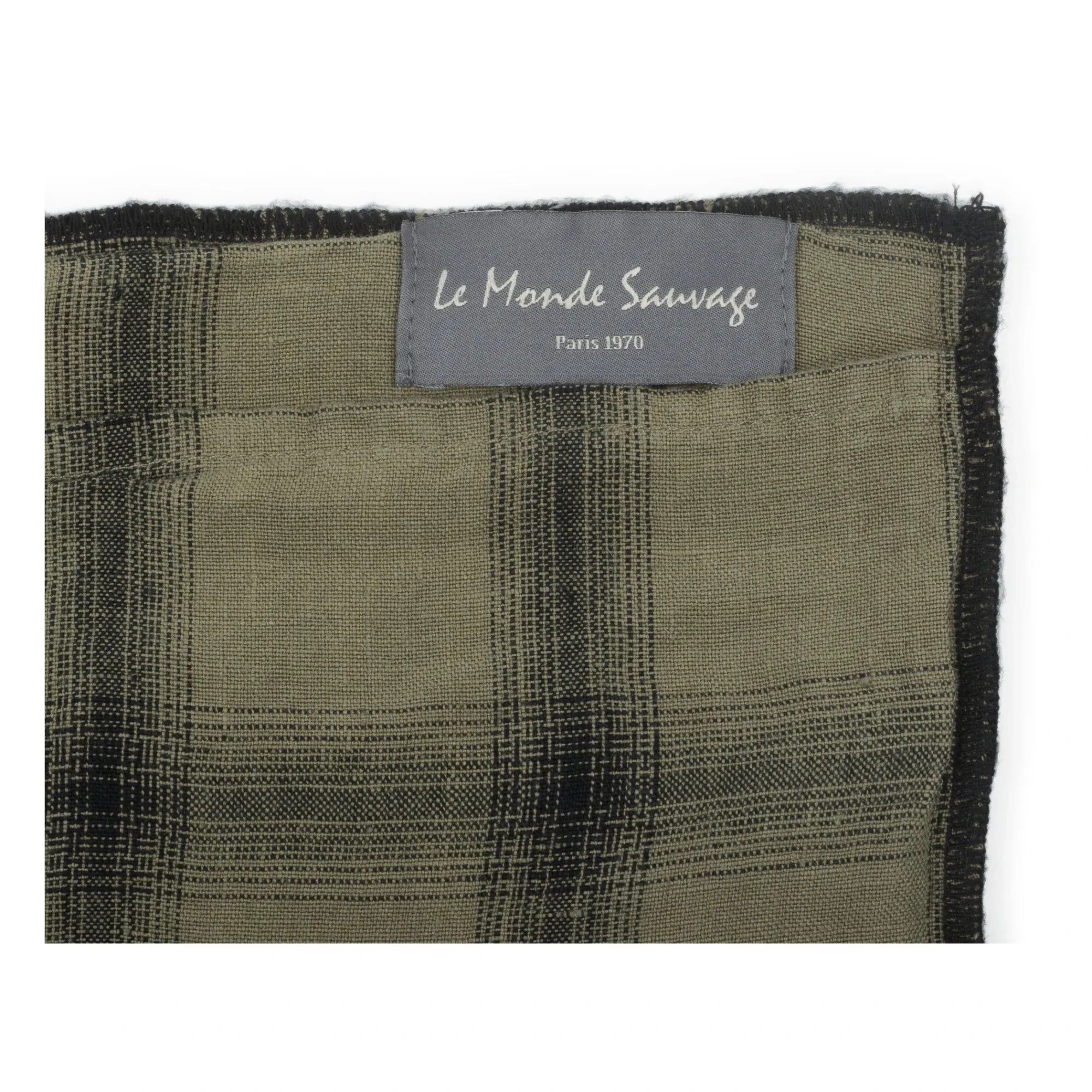 Le Monde Sauvage - Highlands Washed Leinen Kissenbezug | Khaki