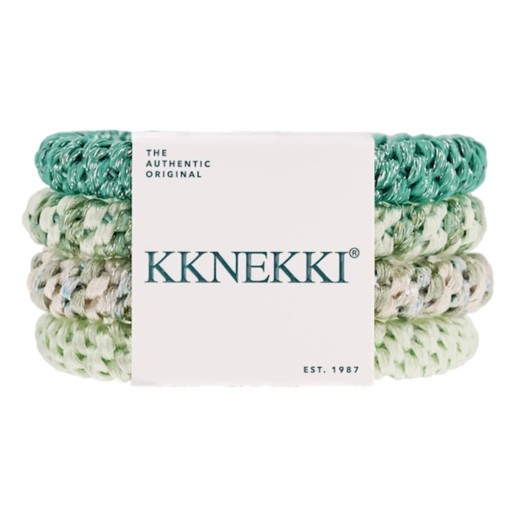 Bon Dep - 4er-Set Kknekki 65 Haargummis | Mandelgrün