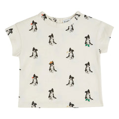Emile et Ida - Border Collie organik pamuklu T-shirt | Krem